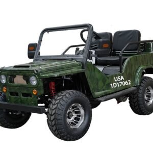 VITACCI GR2-125cc Go-Kart with Windshield, 125cc Semi-Auto Youth Jeep Go-Kart, Reverse, Electric Start, 23.62″ Seat Height